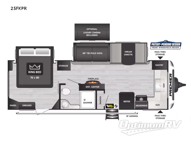 2023 Keystone Premier Ultra Lite 25FKPR RV Floorplan Photo