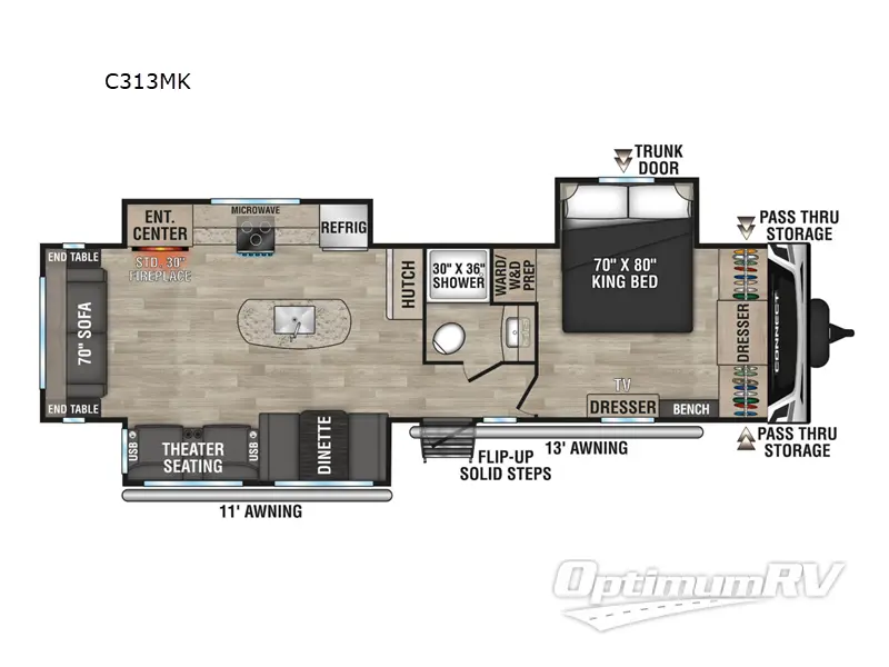 2024 KZ Connect C313MK Floorplan Photo