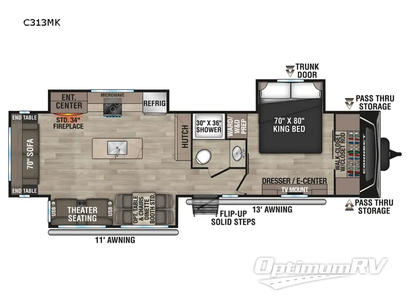 2024 KZ Connect 313MK Floorplan Photo