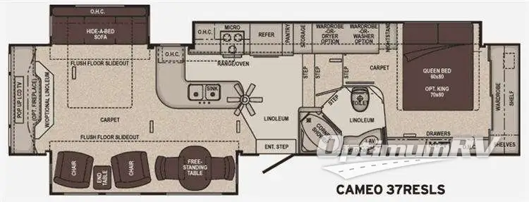 2011 Carriage Cameo 37RESLS RV Floorplan Photo