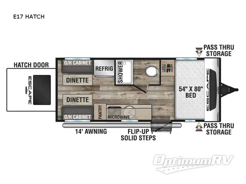 2023 KZ Escape E17 HATCH Floorplan Photo