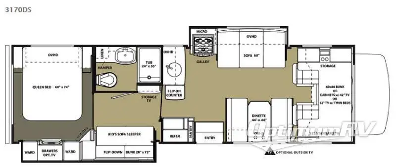 2015 Forest River Sunseeker 3170DS Ford Floorplan Photo