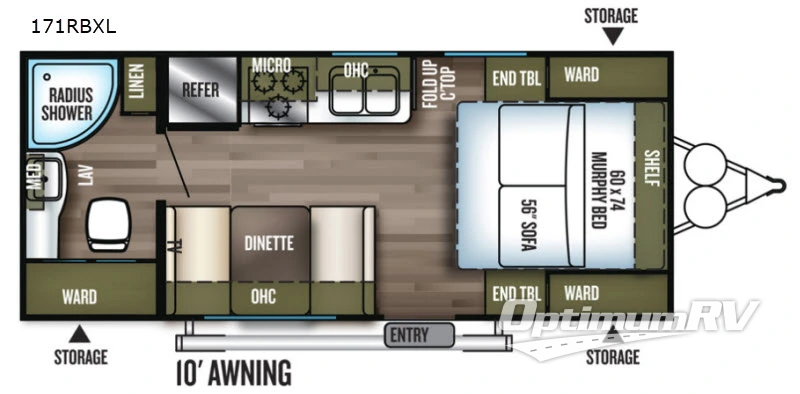 2018 Forest River Wildwood X-Lite 171RBXL Floorplan Photo