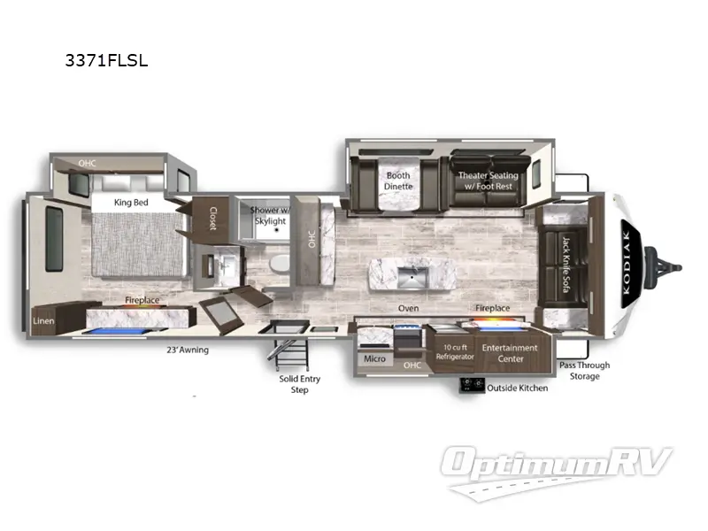 2025 Dutchmen Kodiak Ultimate 3371FLSL Floorplan Photo