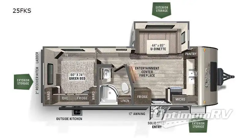2021 Forest River Flagstaff Micro Lite 25FKS Floorplan Photo
