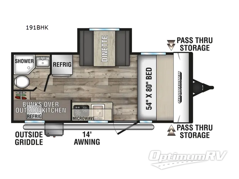 2022 KZ SPORTSMEN CLASSIC 191BHK RV Floorplan Photo