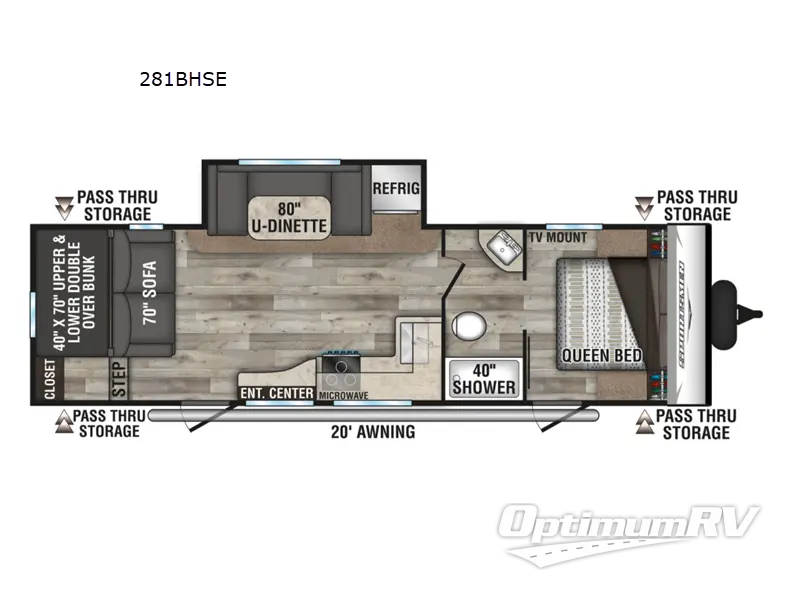 2023 KZ Sportsmen SE 281BHSE Floorplan Photo