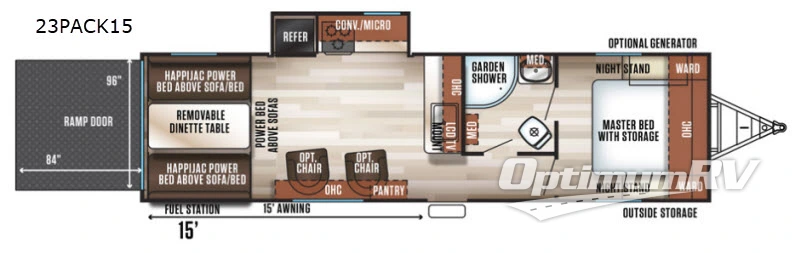 2019 Forest River Cherokee Wolf Pack 23PACK15 Floorplan Photo