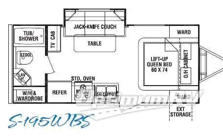 2010 Cruiser Shadow Cruiser S-195WBS Floorplan Photo