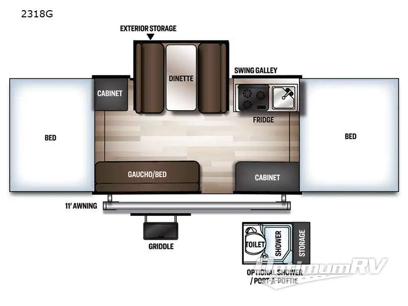 2021 Forest River Rockwood Freedom Series 2318G Floorplan Photo