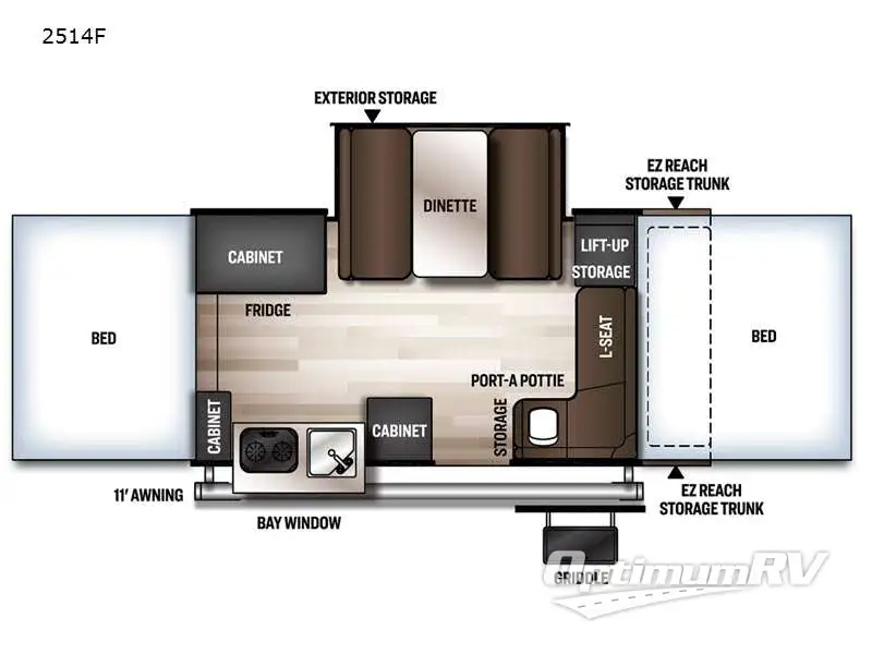 2021 Forest River Rockwood Freedom Series 2514F RV Floorplan Photo