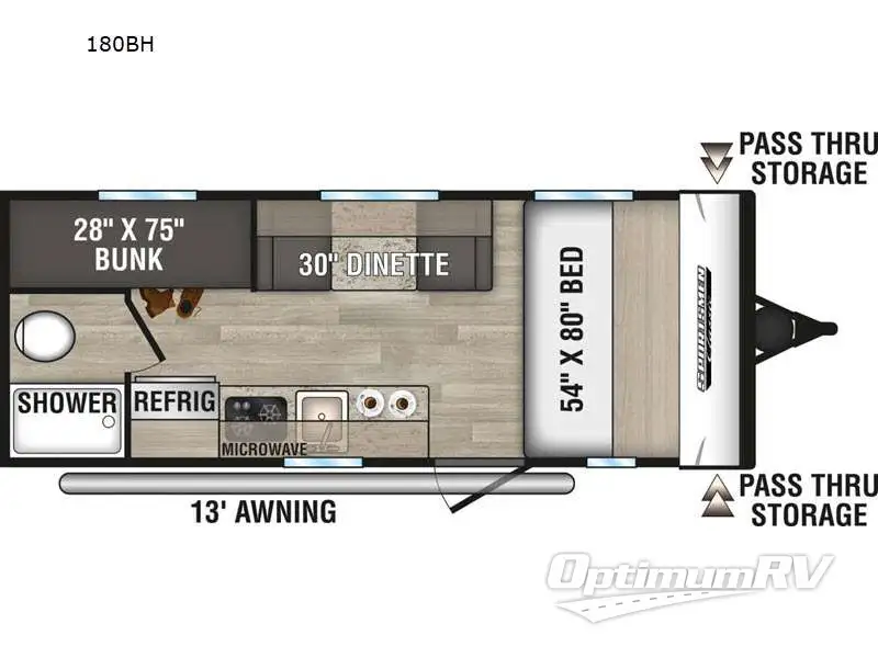 2024 KZ SPORTSMEN CLASSIC 180BH RV Floorplan Photo