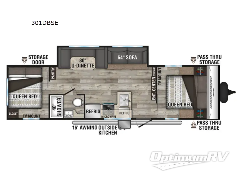 2023 KZ Sportsmen SE 301DBSE RV Floorplan Photo