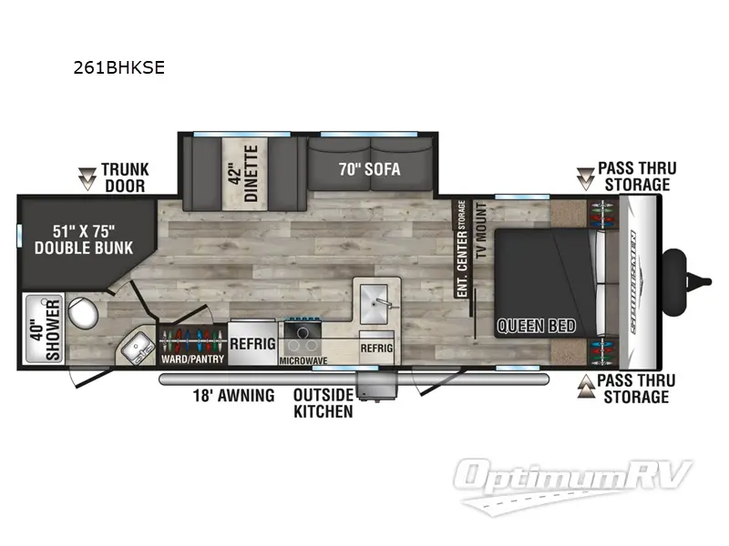 2024 KZ Sportsmen SE 261BHKSE RV Floorplan Photo