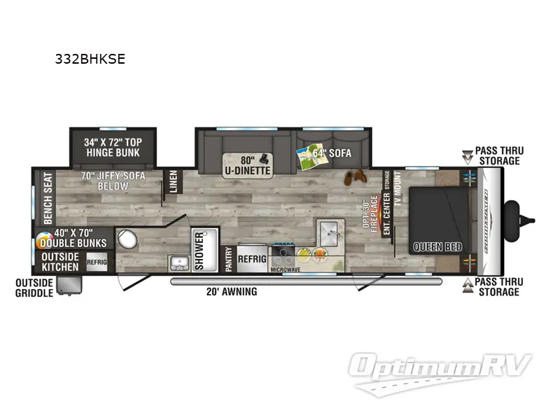 2024 KZ Sportsmen SE 332BHKSE Floorplan Photo