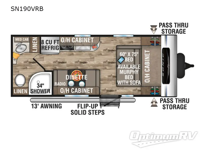 2024 Venture Sonic SN190VRB RV Floorplan Photo