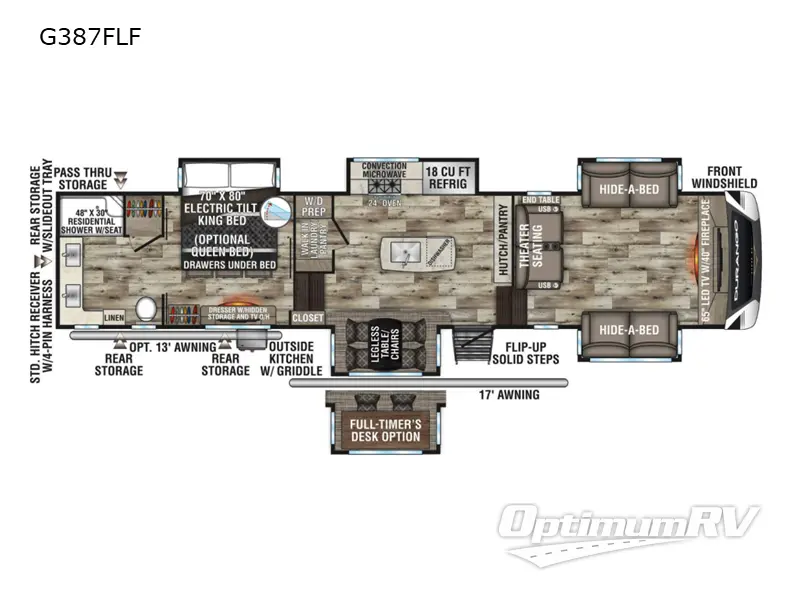 2023 KZ Durango Gold G387FLF RV Floorplan Photo