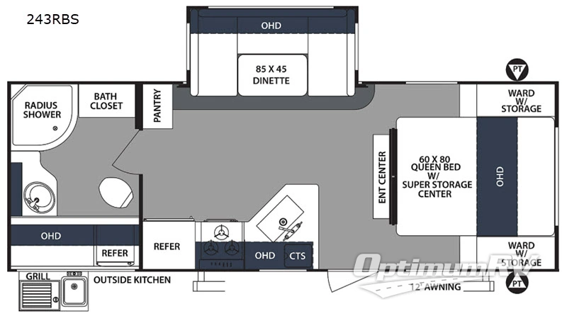 2019 Forest River Surveyor 243RBS Floorplan Photo