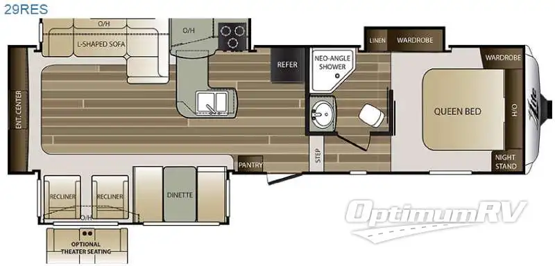 2016 Keystone Cougar X-Lite 29RES Floorplan Photo