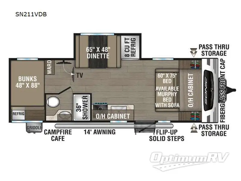 2024 Venture Sonic SN211VDB RV Floorplan Photo