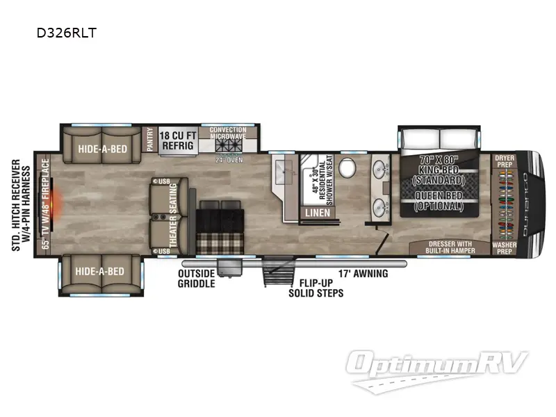 2024 KZ Durango D326RLT RV Floorplan Photo