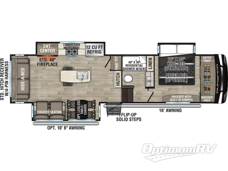 2024 KZ Durango 301RLT RV Floorplan Photo