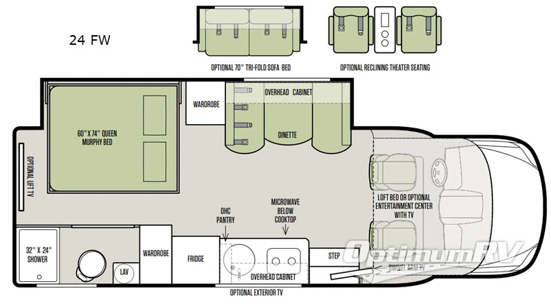 2019 Tiffin Wayfarer 24 FW RV Floorplan Photo