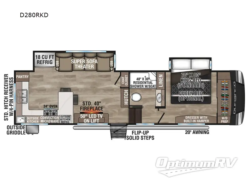 2024 KZ Durango D280RKD RV Floorplan Photo