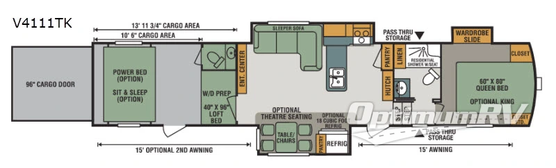 2019 KZ Venom V4111TK Floorplan Photo