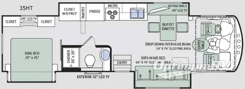 2015 Damon CHALLENGER 35HT RV Floorplan Photo