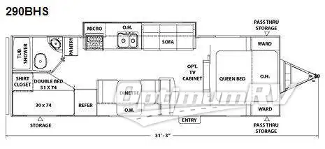 2010 Coachmen Freedom Express 290BHS Floorplan Photo