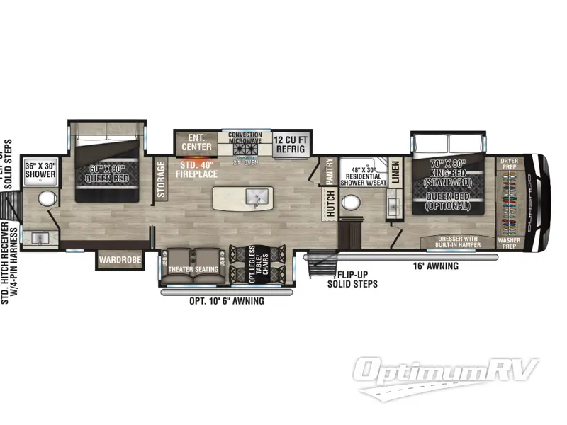 2023 KZ Durango Gold 349DBF RV Floorplan Photo