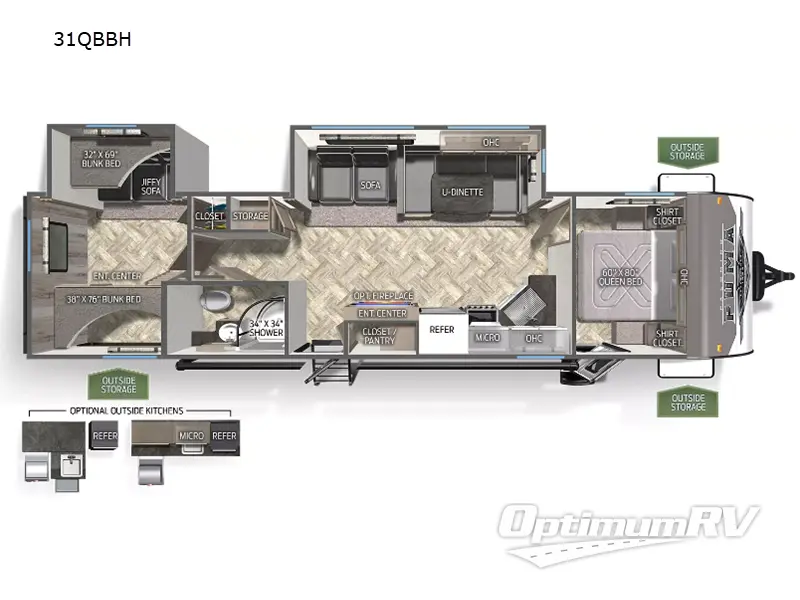 2023 Palomino Puma 31QBBH RV Floorplan Photo