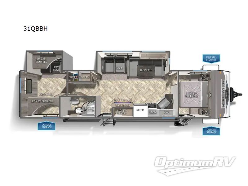 2023 Palomino Puma 31QBBH RV Floorplan Photo