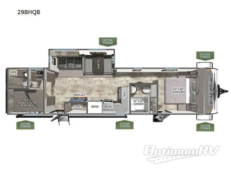 2024 Palomino Puma 29BHQB Floorplan Photo