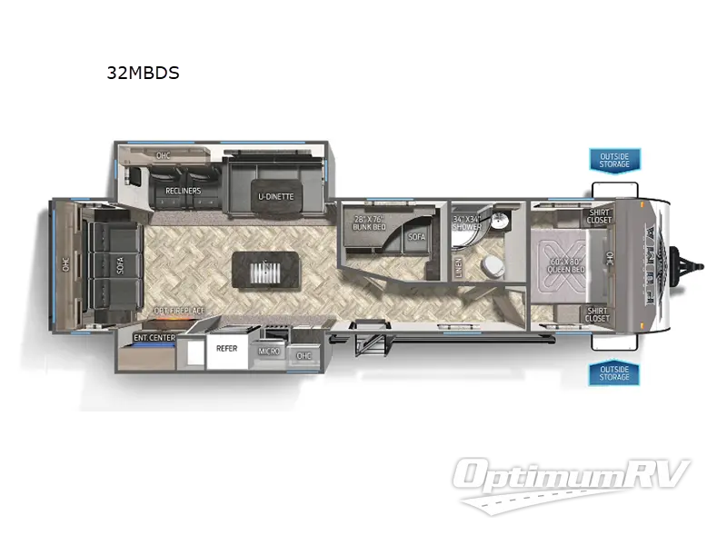 2023 Palomino Puma 32MBDS Floorplan Photo