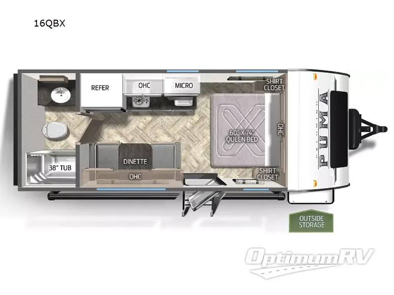 2024 Palomino Puma Ultra Lite 16QBX Floorplan Photo