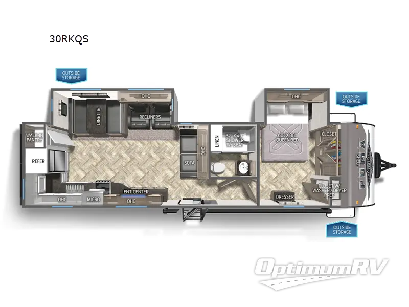 2023 Palomino Puma 30RKQS RV Floorplan Photo