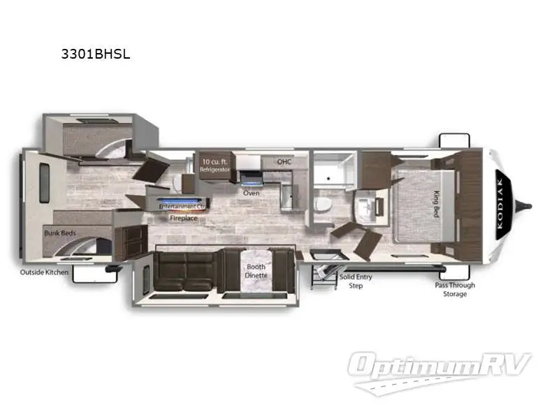 2023 Dutchmen Kodiak Ultimate 3301BHSL Floorplan Photo