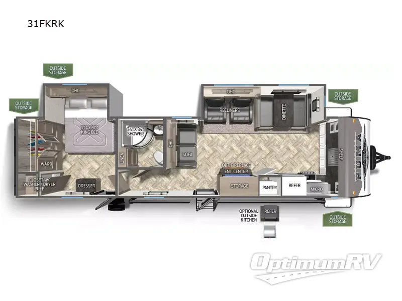 2023 Palomino Puma 31FKRK RV Floorplan Photo