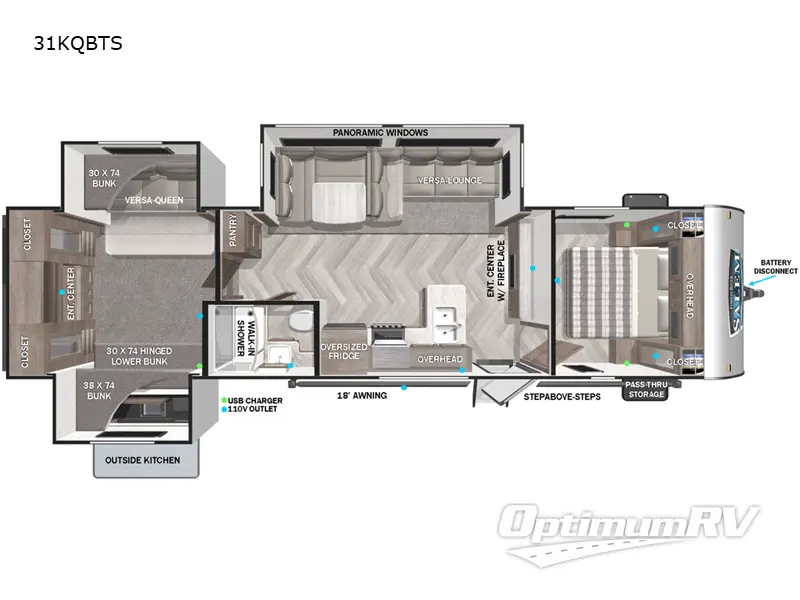 2022 Forest River Salem 31KQBTS Floorplan Photo