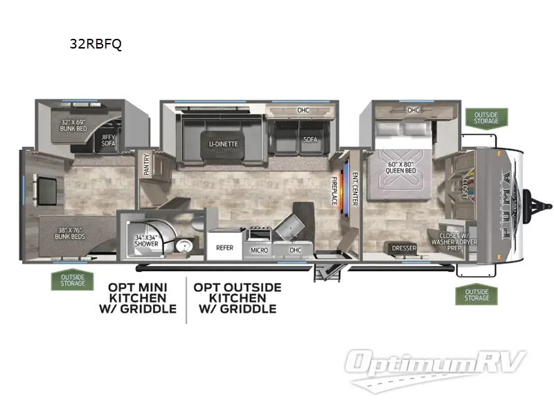 2025 Palomino Puma 32RBFQ Floorplan Photo
