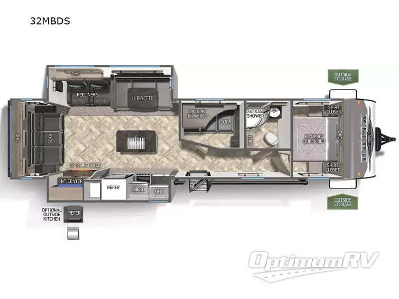 2024 Palomino Puma 32MBDS Floorplan Photo