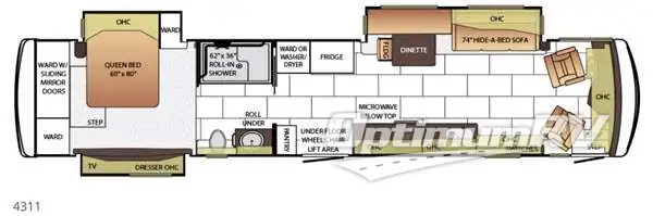 2015 Newmar Ventana 4311 Floorplan Photo