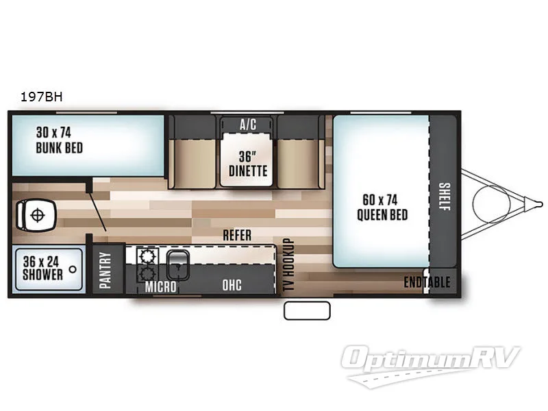2018 Forest River Salem Cruise Lite FS 197BH Floorplan Photo