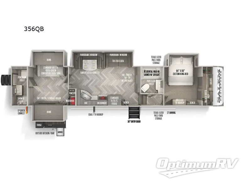 2023 Forest River Salem Hemisphere 356QB RV Floorplan Photo