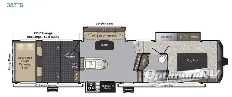 2016 Keystone Raptor 352TS Floorplan Photo