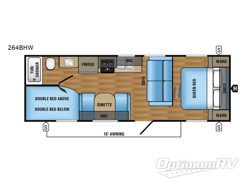 2017 Jayco Jay Flight SLX 264BHW Floorplan Photo