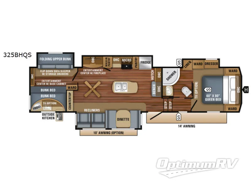 2018 Jayco Eagle 325BHQS Floorplan Photo