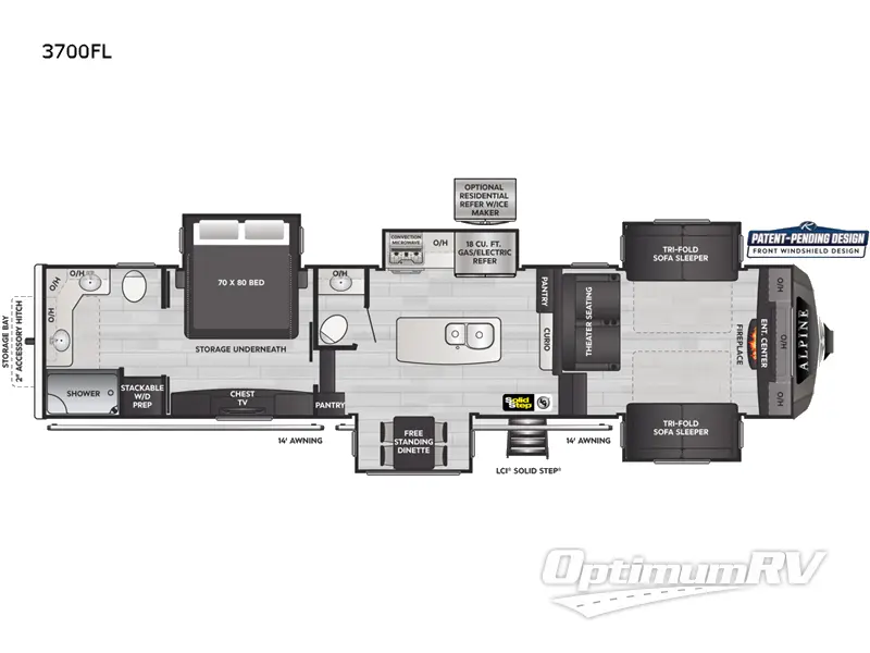 2022 Keystone alpine 3700FL RV Floorplan Photo